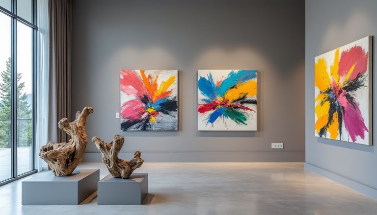 découvrez les œuvres éclatantes de cédric lisle et les sculptures uniques en bois flotté de xavier lopez présentées aux cimaises, une exposition alliant couleurs vives et textures naturelles.